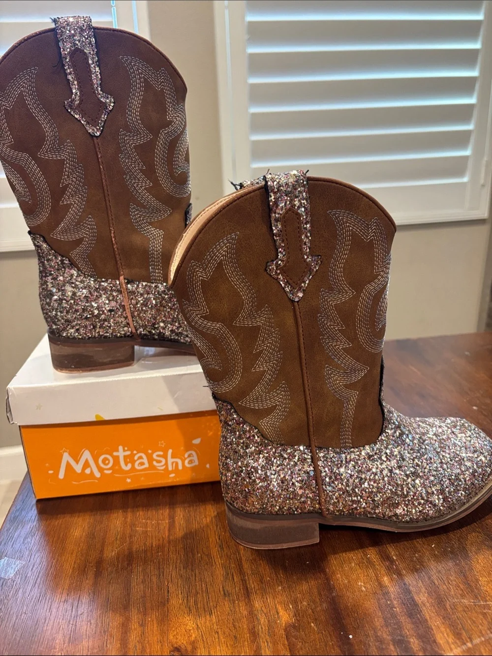 Glitter Multi-Tone Western Cowgirl Boots